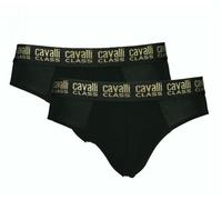 2 boxer slip da uomo ragazzo CAVALLI CLASS Cotone elasticizzato nero BIPACK