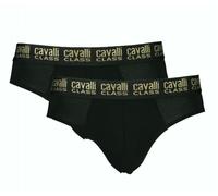 2 boxer slip da uomo ragazzo CAVALLI CLASS Cotone elasticizzato nero BIPACK