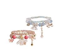 2 braccialetti anime, accessori pendenti animati per bambini, braccialetti con ciondoli, braccialetti con gatti, braccialetti con ciondoli a forma di cartone animato, per ragazze e donne(carino)