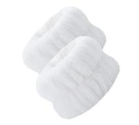 2 braccialetti assorbenti in pile corallo per spa, elastici per capelli per donne e ragazze ed esercizi, asciugamani da polso flufy, braccialetto per il viso, previene la fuoriuscita di liquidi sulle