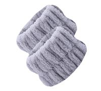 2 braccialetti assorbenti in pile corallo per spa, elastici per capelli per donne e ragazze ed esercizi, asciugamani da polso flufy, braccialetto per il viso, previene la fuoriuscita di liquidi sulle