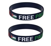 2 braccialetti con bandiera della Palestina, braccialetto con bandiera della Palestina, in gomma della Palestina, braccialetto in silicone Gaza