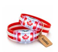 2 braccialetti con bandiera nazionale illuminati a LED, si illuminano al buio braccialetti 2026 bomboniere per feste di calcio attivati dal suono sfuso accessori per concerti rave, forniture per