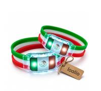 2 braccialetti con bandiera nazionale illuminati a LED, si illuminano al buio braccialetti 2026 bomboniere per feste di calcio attivati dal suono sfuso accessori per concerti rave, forniture per