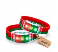 2 braccialetti con bandiera nazionale illuminati a LED, si illuminano al buio braccialetti 2026 bomboniere per feste di calcio attivati dal suono sfuso accessori per concerti rave, forniture per