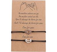 2 braccialetti con ciondolo a forma di sole e luna, corde intrecciate a mano, ciondoli in lega intrecciata, braccialetti portafortuna intrecciati a mano intelligenti