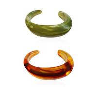 2 braccialetti in acrilico, stile vintage, multicolore, grossi e irregolari, set di braccialetti rigidi regolabili in resina punk, braccialetti geometrici Y2K da donna, gioielli alla moda regalo, 1