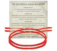 2 braccialetti in corda rossa, regolabili in nylon intrecciato con carte, gioielli coordinati per anniversario cristiano