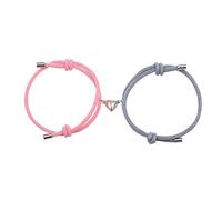 2 braccialetti magnetici a forma di cuore per coppie di attrazioni reciproche coordinate corda catena braccialetto dell'amicizia regalo per fidanzato fidanzata donne uomini, Metallo, lega