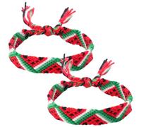 2 braccialetti Palestinesi da 14 cm, in morbido cotone intrecciato, fatti a mano, regolabili, colorati, per donne e ragazze, regalo per feste, 2 pcs Woven Bracelet, Cotone