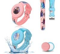 2 braccialetti per bambini impermeabili per AirTag, simpatico cartone animato regolabile IP53 in silicone nascosto per Apple Air Tag HolderCustodia in silicone morbido anti-smarrimento GPS