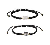 2 Braccialetti per Gatti Intrecciati con Nodi Regolabili, vestibilità Stabile E Forma Semplice E Versatile, Adatti per L'Assemblaggio Quotidiano E Regali per Esprimere Il Tuo Cuore.