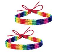 2 braccialetti per gay pride, accessori arcobaleno LGBT, accessori per gay pride, regali bisessuali LGBTQ, braccialetti colorati in stile arcobaleno per feste e celebrazioni, da indossare tutti i