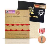2 braccialetti rossi di protezione | Confezione con carta e busta | Filo rosso regolabile per fortuna e buona energia | Lettera personalizzabile con QR | Con certificato REACH