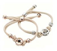 2 Braccialetti touch a lunga distanza, set di braccialetti vibranti per coppie, braccialetti intelligenti abbinati per relazioni a distanza, in copp