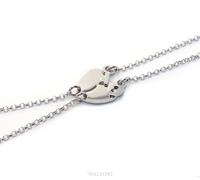 2 bracciali argento 925 da spezzare cuore lucchetto chiave volti scritte LOVE