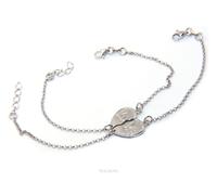 2 bracciali argento 925 da spezzare cuore lucchetto chiave volti scritte LOVE
