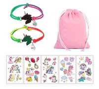 2 Bracciali con Cavalli Arcobaleno Che Cambiano Colore E 5 Adesivi con Cavalli Arcobaleno, con 1 Sacchetto di Gioielli, Braccialetto Carino per Ragazze, Braccialetto Dell'Amicizia