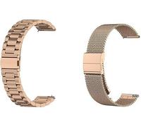 2 bracciali da 22 mm, compatibili con Garmin Bounce 2, cinturino in tessuto a rete, in acciaio inox, per uomo e donna, Eine Grösse, Acciaio inossidabile, 0
