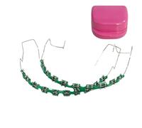 2 bretelle dentali finte, decorazione colorata per denti con fili metallici e scatola, oggetti di scena per studenti di odontoiatria, ortodontisti per spiegare