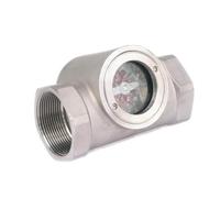 2" BSPP Female 304 Stainless Steel Window Sight Flow Indicator With Impeller 2.5 Mpa