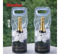 2 Buste Glacette Refrigerante Trasparente per Bottiglia Party 1,5 lt - Metaltex