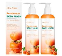 2 Cachi Body Wash, gel doccia contro l'odore del corpo, l'odore dell'età e i piedi del sudore, il sapone presimmon Soap detergente naturale con estratto di tè verde e cachi per uomini donne