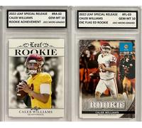 “2” Caleb Williams 2022 Foglia " Gem-Mint 10” Bandiera & Risultato Rookie Card
