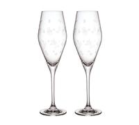 2 Calici Bicchieri Flute Cristallo Villeroy e Boch Champagne Natale Natalizio