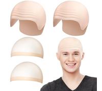 2 calvi calvi in silicone per adulti, da uomo, con 2 cuffie per parrucca, realistiche, riutilizzabili, per trucco, cosplay, teatro, film