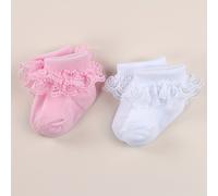 2 Calzini e Rosa per Neonata; Calzini a con Pizzo e Volant per 0-6 Mesi; Calzini da e Calzini con Pizzo Adatti ai Neonati; Scelta per Regali per Neonati/Feste a Tema Principesse