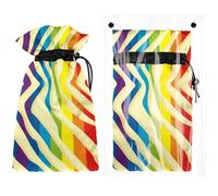 2 calzini per copertura del rubinetto da esterno per protezione invernale dal gelo, riutilizzabili, impermeabili, resistenti alla neve, 28 cm di altezza x 17 cm di larghezza, stampa zebra arcobaleno