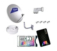 2 CAM HD 4K TIVÙSAT + SCHED PARABOLA 80CM +LNB +SUPPORTO + 40 METRI DI CAVO