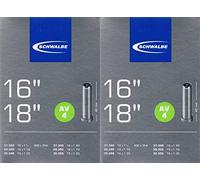 2 camere d'aria SCHWALBE AV 4 per bicicletta, valvola Schrader AV4 Schrader da 40,6 cm e 45,7 cm