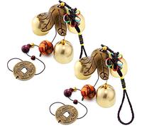 2 campane a vento portafortuna Feng Shui, campanello a 3 campane da appendere per buona fortuna, casa, giardino, patio, decorazione da appendere