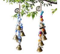 2 campane da strega, campane a vento da giardino, in metallo, per esterni, decorazione da appendere, arte fatta a mano, suono melodico per il relax all'aperto e in casa