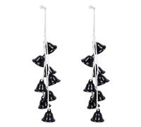 2 campane da strega per la protezione della porta, fatte a mano, decorative, da appendere, campane a vento, per la decorazione della casa bohémien, colore nero