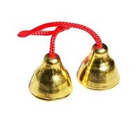 2 campane in metallo con suono nitido, sicuro, angoli arrotondati, portatili, multiuso, per scuola, ufficio, famiglia (piccole dimensioni (con corda rossa)