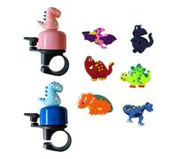 2 Campanelli Per Bicicletta Per Bambini, Decorazioni A 6 Raggi, Forme Di Dinosauri Blu E Rosa, Suono Chiaro, Facile Da Installare, Adatto Per Promemoria Di Sicurezza Quando Si Va In Bicicletta.