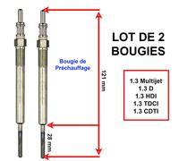 2 Candele di preriscaldamento NEWPARTS M9x1,0 4,4V DKC02358 D = 1.3