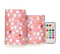 2 candele LED a forma di zucca di Halloween, decorazione per esterni, con telecomando