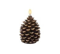 2 candele senza fiamma a forma di pigna, a batteria, candele senza fiamma, candele in cera non profumate, pigne con finitura marrone, per Natale, decorazione per feste in casa (1 pezzo)