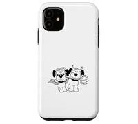 2 Cani Angeli Inferno Diavolo Satana Cielo Coscienza Cartoon Divertimento Custodia per iPhone 11
