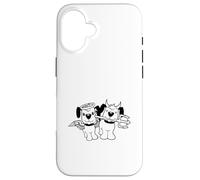 2 Cani Angeli Inferno Diavolo Satana Cielo Coscienza Cartoon Divertimento Custodia per iPhone 16