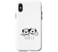 2 Cani Angeli Inferno Diavolo Satana Cielo Coscienza Cartoon Divertimento Custodia per iPhone X/XS