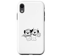 2 Cani Angeli Inferno Diavolo Satana Cielo Coscienza Cartoon Divertimento Custodia per iPhone XR