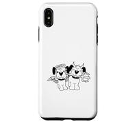 2 Cani Angeli Inferno Diavolo Satana Cielo Coscienza Cartoon Divertimento Custodia per iPhone XS Max