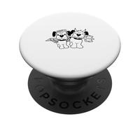 2 Cani Angeli Inferno Diavolo Satana Cielo Coscienza Cartoon Divertimento PopSockets PopGrip Adesivo