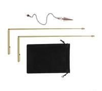 2 canne da desiderio in rame e 1 set a pendolo in ottone, telescopiabile per acquisizione e caccia al tesoro, robusto kit rivelatore con manico ergonomico per principianti e professionisti, oro e