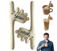 2 cannucce a forma di punta da 17 cm, in ceramica, riutilizzabili, il modo più strano per sorseggiare la tua bevanda, regalo umoristico scuro per gli amanti degli scherzi, per feste, regali e uso